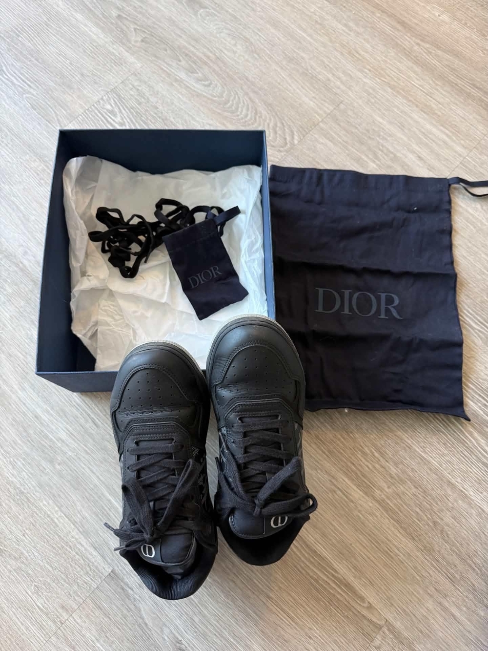 Authentic Dior B27 Low-Top Sneakers – Black Oblique Galaxy – Size 40 - Picture 3 of 5